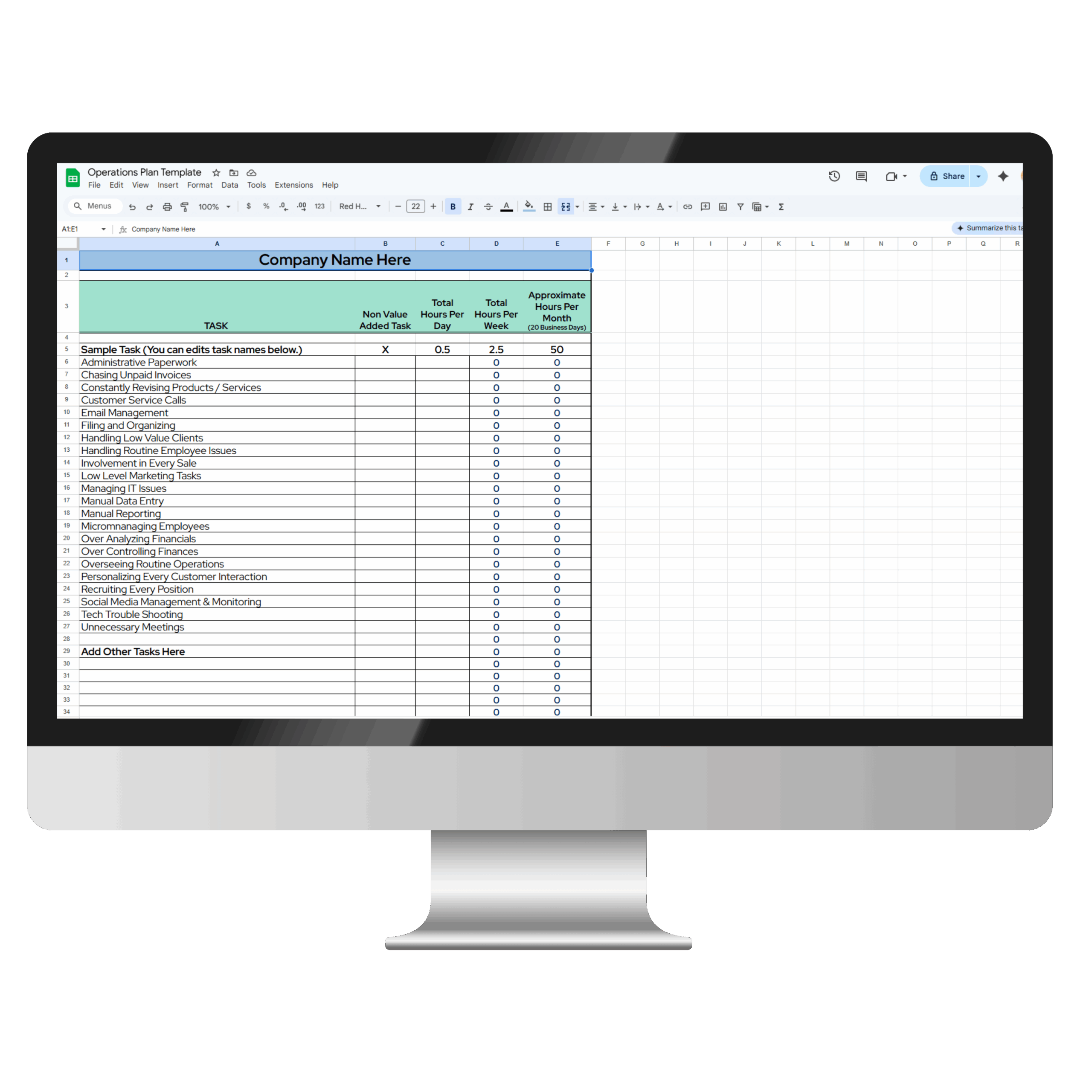 Operations Plan Template
