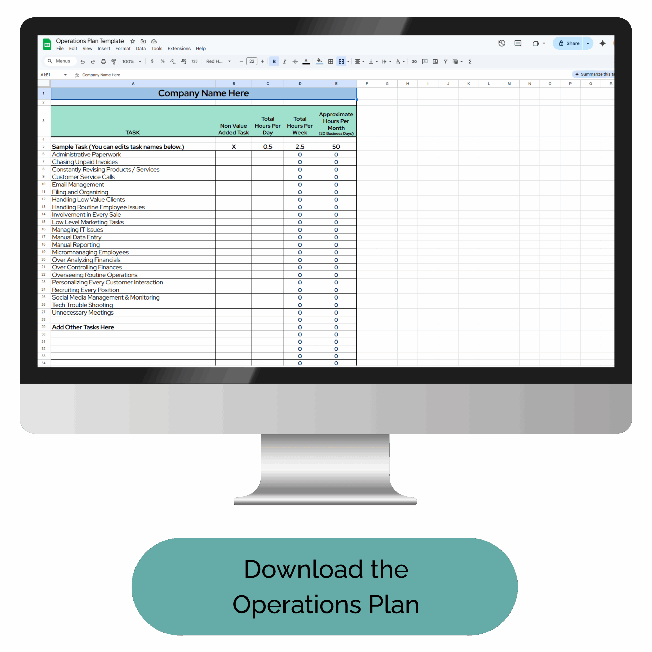 Operations Plan Template